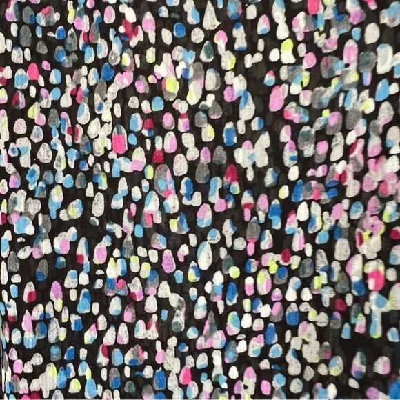 The Limited Black Multicolor Sheer Tie Front Three Quarter Length Sleeve - Picture 7 of 10